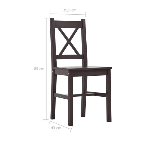 Maison Madeleine -  9 Piece Dining Set Pinewood Dark Brown